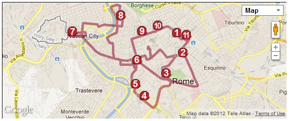 110 bus - Map (Sundays) 110 bus Map Sundays Hop On/Hop Off Buses in Rome