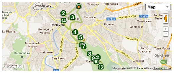 Archeobus - Map (Sundays) Archeobus Map Sundays Hop On/Hop Off Buses in Rome