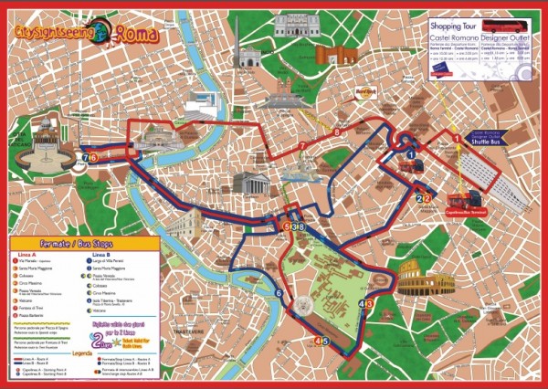 Citysightseeing Rome Map Citysightseeing Rome Map 600x426 Hop On/Hop Off Buses in Rome