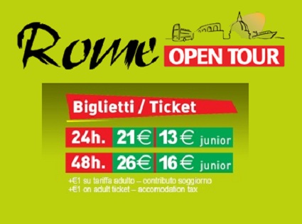 Rome Open Bus ticket2 Rome Open Bus ticket2 Hop On/Hop Off Buses in Rome