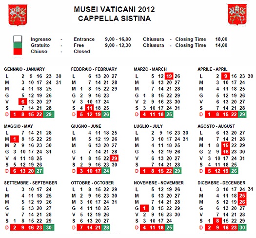 calendario2012 calendario2012 20 tips on Visiting the Vatican Museums