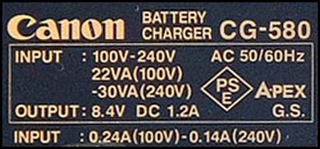 Cannon Battery Charger 100 240 volts Power in Italy