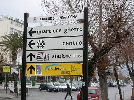 Stazione ff.s. Directional signage at Train Station In Civitavecchia Stazione ff.s. Directional signage at Train Station In Civitavecchia