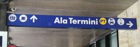 Termini Car Rental Area rome termini sign inside car rental Arriving by Train Roma Termini