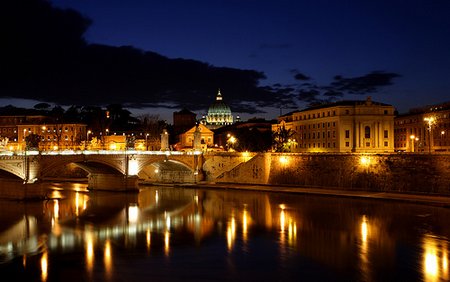 St. Peter's at night castel sant angelo 1