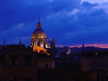 From the Spanish Steps Spanish steps night