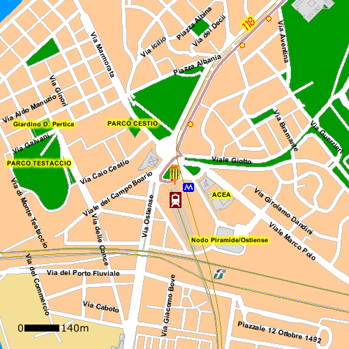 ATAC bus stop at Piramide trovalinea Ostiense 118