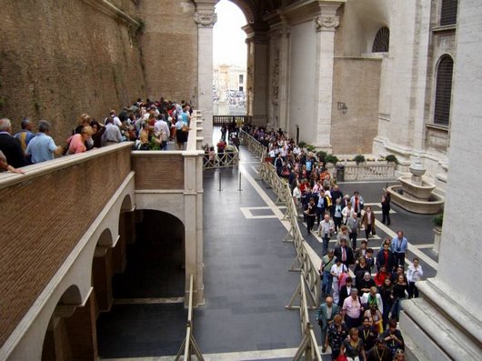 Exit from Sistine Chapel to St. Peter's Basilica Vatican-line Sistine Chapel