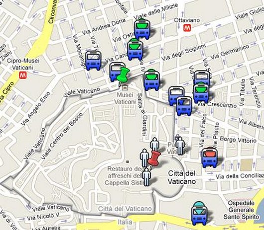 Vatican area Goggle Map vatican map
