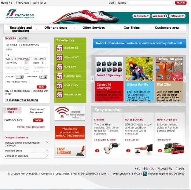 2012 03 26 Trenitalia Website Cover Page 01 full page 625x622  Booking on the Trenitalia Website