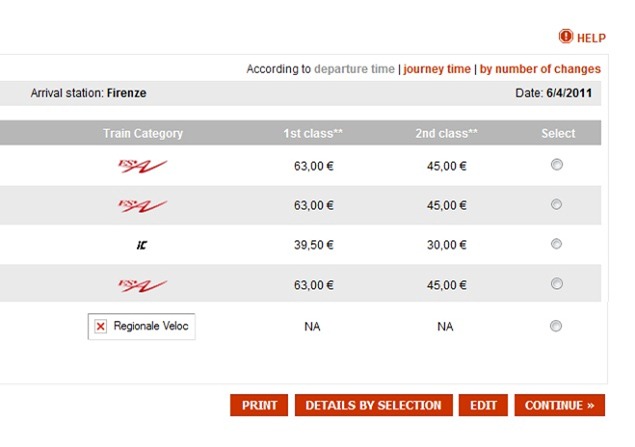 Trenitaliawebpage07d thumb  Booking on the Trenitalia Website