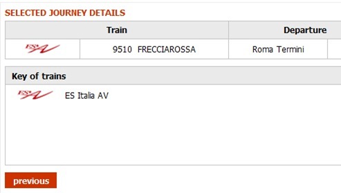 Trenitaliawebpage08a thumb  Booking on the Trenitalia Website