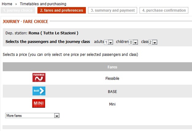 Trenitaliawebpage10a thumb  Booking on the Trenitalia Website