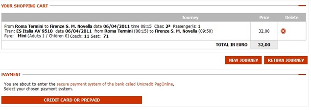 Trenitaliawebpage11b thumb  Booking on the Trenitalia Website