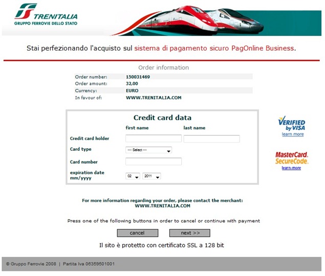 Trenitaliawebpage12 thumb  Booking on the Trenitalia Website