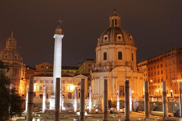 trajans column  Rome at Night
