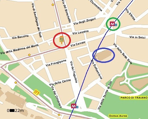 117 p.za s. giovanni in laterano - (10) serpenti-cavour map 117p.zas .giovanniinlaterano10serpenticavourmap Bus 117 to Piazza San Giovanni in Laterano