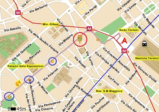 64 termini (18) nazionale-torino map 64termini18nazionaletorinomap Bus 64 to Roma Termini