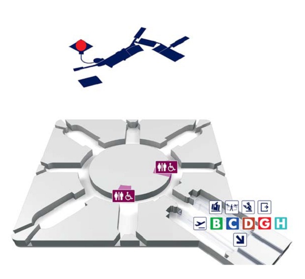 FCO Map Arrivals at G Area Terminal 3 Arrivals at Fiumicino Airport