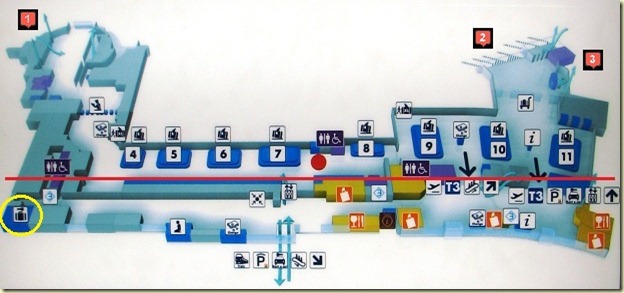 FCOMapLargeOvervoew Terminal 3 Arrivals at Fiumicino Airport