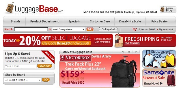 LuggageBase2webpage thumb LuggageBase   Luggage at the Best Price!
