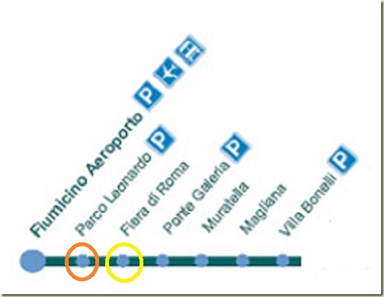 FM1RouteMAPAirportStops thumb The FR1 Metropolitan Train To and From the Fiumicino (FCO) Airport