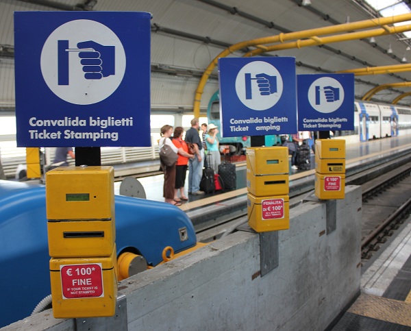 IMG_4446a - Ticket validation at FCO Train IMG 4446a Ticket validation at FCO Train Leonardo Express – The Trenitalia Nonstop Train to the Fiumicino (FCO) Airport