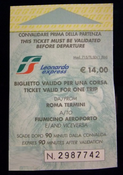ticket thumb Leonardo Express &ndash; The Trenitalia Nonstop Train to the Fiumicino (FCO) Airport