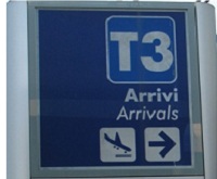 FCO T3 Signage Leonardo da Vinci Airport
