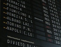 Trains in Italy station board Train Travel in Italy