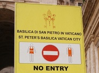 Signage dress code The Vatican 
